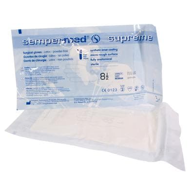 Sempermed Supreme Latex Surgical Gloves, Sterile, Powder Free, Size 8.5, Beige, 50 Pairs/Box thumbnail 4