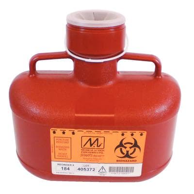 Medegen Sharps-Tainer Locking Sharps Container, Nonstackable, Polypropylene, Red, 4.8 Qt, Small, 184 thumbnail 2