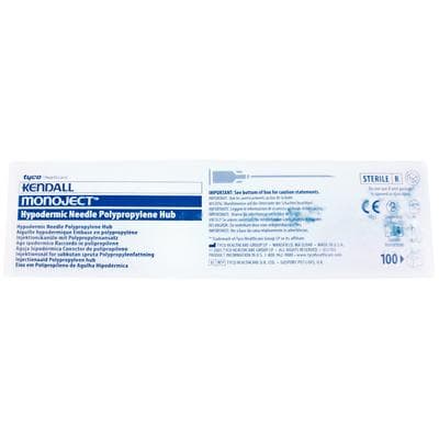 Monoject Hypodermic Needle, Polypropylene Hub, 30 G x 3/4", Regular Bevel, Light Blue, 100/Box, 8881250032 thumbnail 7