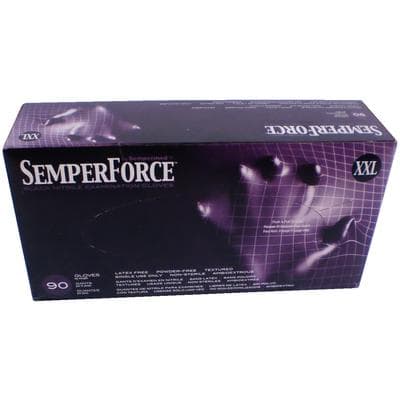 SemperForce® Nitrile Exam Gloves, Powder Free, Non-Sterile, Black, XX-Large (2XL), Textured, 90/Box thumbnail 4