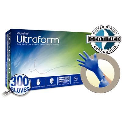 Ultraform Powder-Free Nitrile Exam Gloves, Large, Cobalt Blue, 300/Box, UF-524-L thumbnail 18