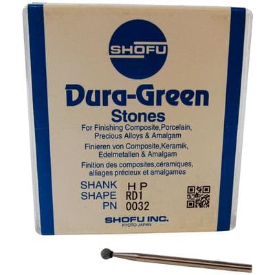 Shofu Dura-Green Stones, HP (Straight Handpiece), Round RD1, ISO #030, Green, 12/Pkg, 0032 thumbnail 19