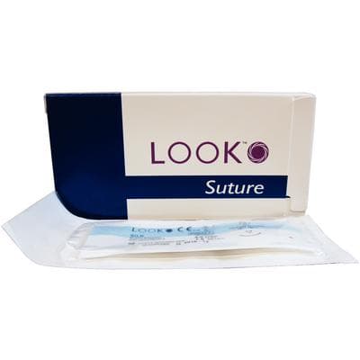 Look Silk Black Braided Non-Absorbable Suture, 4-0, 18"/45 cm, C17 Reverse Cutting Needle 3/8 Circle, 12/Box, 787B thumbnail 12