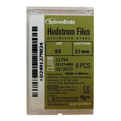 Kerr Sybron Endo Hedstrom Files, Stainless Steel, 21 mm, Size #55, Red, 6/Pk, 12790 thumbnail 11