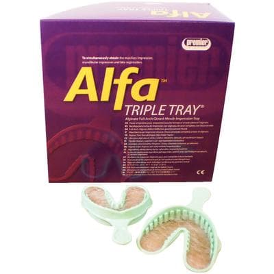 Alfa™ Triple Tray® Large Green Disposable Impression Trays, 24/Box, 1006333 thumbnail 18