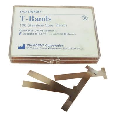 Pulpdent T-Bands, Stainless Steel, Straight, Assorted, 0.002" / 0.05 mm Thick, 100/Pk, BTSS/A thumbnail 9