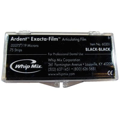 Ardent Exacta-Film Articulating Film, Black/Black, 19 Microns (0.00075"), Double-Sided, 75 Strips/Box, 60201 thumbnail 11