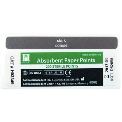 Hygenic Absorbent Paper Points, Conventional, Coarse, White, Sterile, Bulk Package, 200/Pkg, H03349 thumbnail 16