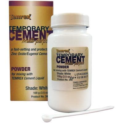 Temrex ZOE Temporary Cement, Powder Refill, White, 100 g Bottle, 340 thumbnail 18