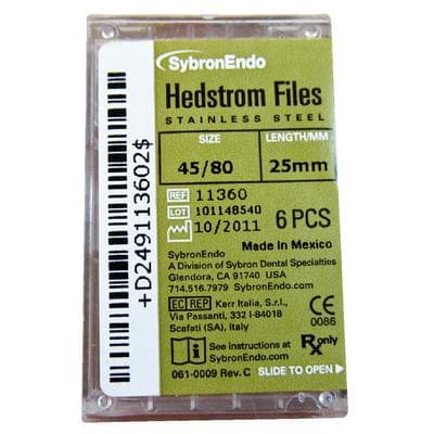 Sybron Endo Hedstrom Files, Stainless Steel, 25 mm, #45-80 Assorted, 6/Pk, 11360 thumbnail 15