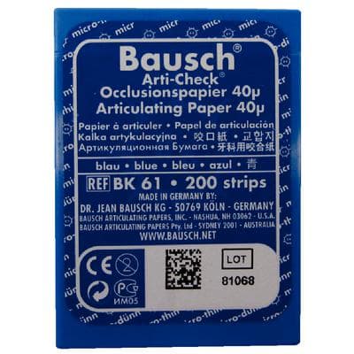 Bausch Arti-Check Micro-Thin Articulating Paper, 40 Microns, Blue, Pre-Cut Strips, 200/Pk, BK-61 thumbnail 16