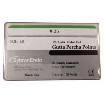 Kerr Standardized Gutta Percha Points, 0.02 Taper, #35, Green, 100/Pk, 12652 thumbnail 9