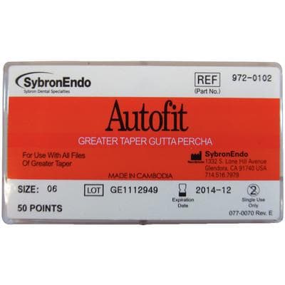 Kerr Autofit Greater Taper Gutta-Percha Cones, Hand-Rolled, 0.06 Taper, White, 50/Pk, 972-0102 thumbnail 17