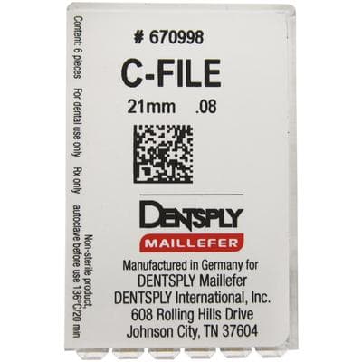 Maillefer C-Files, Stainless Steel, Size #08, 21 mm, Gray, 6/Pk, 670998 thumbnail 22