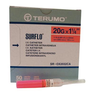 Surflo ETFE IV Catheter, 20 Gauge x 1-1/4", Pink, 50/Box, SROX2032CA thumbnail 6
