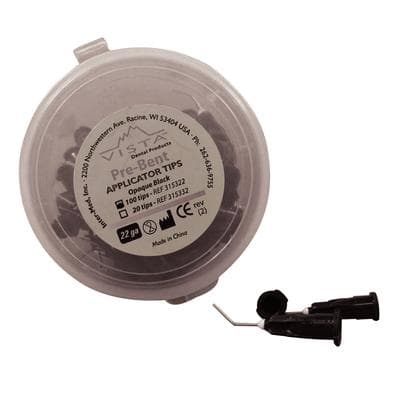 Vista Apex Pre-Bent Applicator Tips, 22 Gauge, Opaque Black, 100/Pk, 315322 thumbnail 17