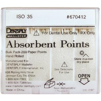 Dentsply Maillefer Absorbent Paper Points, ISO #35, 0.02 Taper, Hand-Rolled, Bulk Pack of 200, 670412 thumbnail 7