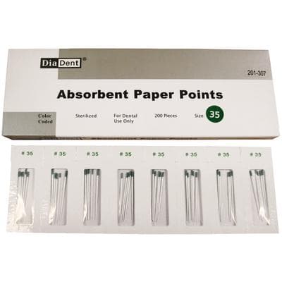 DiaDent Absorbent Paper Points, #35, Green, .02 Taper, Cell Pack, 200/Box, 201-307 thumbnail 8