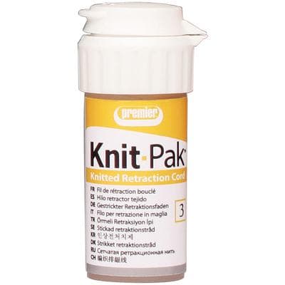 Knit-Pak Knitted Gingival Retraction Cord, Non-Impregnated, Plain, Size 3, Yellow, 100", 9007556 thumbnail 11