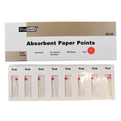 DiaDent Absorbent Paper Points, Cell Pack, Fine (#F), Non-Marked, .02 Taper, 200/Box thumbnail 12