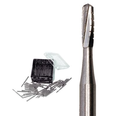 Meisinger Tungsten Carbide Bur #1558, Round End Cylinder, Cross Cut, Friction Grip, 1.2 mm Diameter, 100/Pack (C1558FG) thumbnail 6