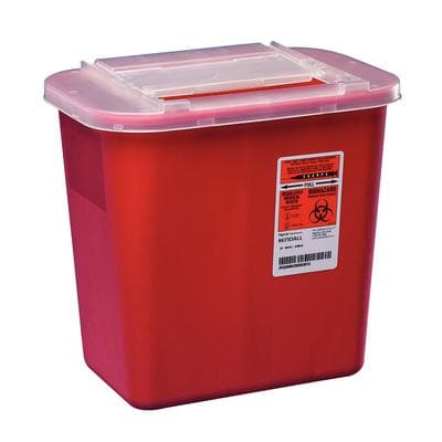 Cardinal Health Sharps-A-Gator Sharps Container with Sliding Lid, 2 Gallon, Red, 31142222 thumbnail 7