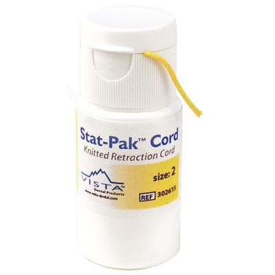 Stat-Pak Knitted Retraction Cord, Size 2, Yellow, Non-Impregnated, 100 in/Bottle, 302615 thumbnail 11