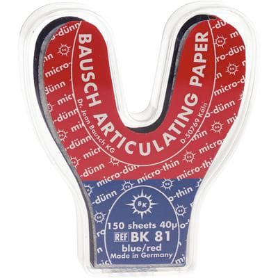 Arti-Check Micro-Thin Articulating Paper, Horseshoe, 40 Microns, Blue/Red, 150 Sheets, BK-81 thumbnail 17