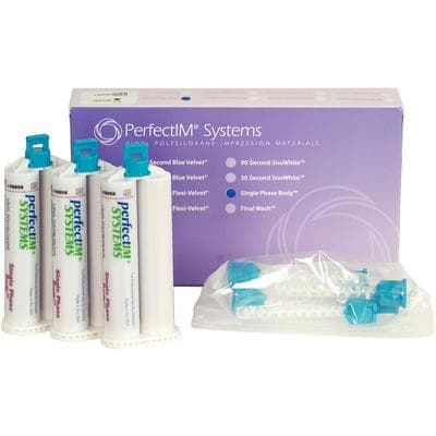 PerfectIM® Systems Single Phase Body VPS Impression Material Cartridge Kit, 3 x 50ml Cartridges with 12 Mixing Tips, 21-300700 thumbnail 3