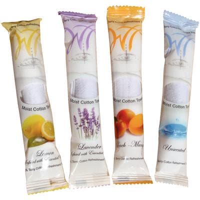 White Towel Services Aromatherapy Refreshment Towels, Lavender Scented, 100% Cotton, 9" x 9", White, 500/Case, R09-LV-500 thumbnail 8