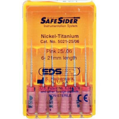SafeSiders NiTi Endodontic Hand Reamers, #25/.06 Taper, 21 mm, Pink, 6/Pkg, 5021-25/06 thumbnail 11