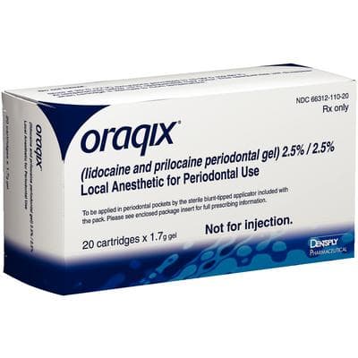 Oraqix Periodontal Gel (Lidocaine 2.5% / Prilocaine 2.5%), 20 Cartridges with Applicators, 1.7 mL Each, Ref 6631211020 thumbnail 16