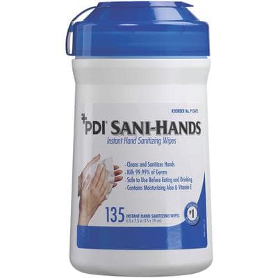 Sani-Hands ALC Instant Hand Sanitizing Wipes, 70% Ethyl Alcohol, 6" x 7.5", 135 Wipes/Canister, P13472 thumbnail 10