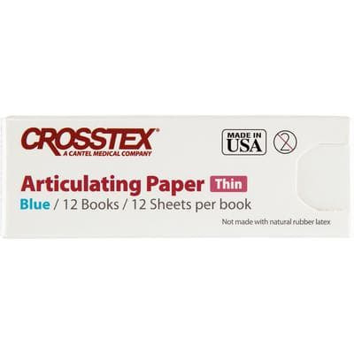 Crosstex Articulating Paper, Thin Blue, 0.0028" (71 Microns), 12 Sheets/Book, 12 Books/Box, 144 Sheets/Box thumbnail 12