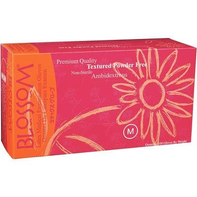 Blossom Latex Exam Gloves, Powder-Free, Textured, Non-Sterile, Medium, White, 100/Box, 6227 thumbnail 11