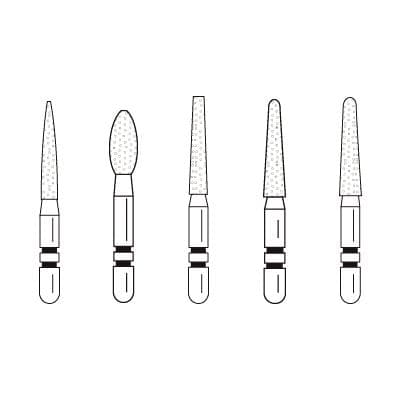 Two Striper ShortCut Diamond Burs, FG Short Shank, Coarse, Assorted 5-Pack, 2015502 thumbnail 10