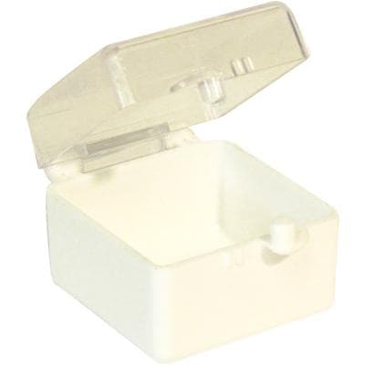 Keystone White/Clear Rigid C&B Boxes, 1" x 1" x 3/4", Hinged Snap-Type Lid, Box of 1000 thumbnail 5