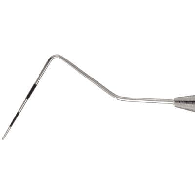 Nordent Expro N33-23 Double-Ended Color-Coded Probe/Explorer, 3-6-9-12 mm Markings, #23 Shepherd's Hook, DuraLite Round Handle thumbnail 5