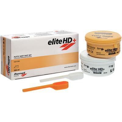 Zhermack Elite HD+ Putty Soft Fast Set Addition Silicone Impression Material, Yellow, 250 mL Base + 250 mL Catalyst, 2/Pk, C203010 thumbnail 8