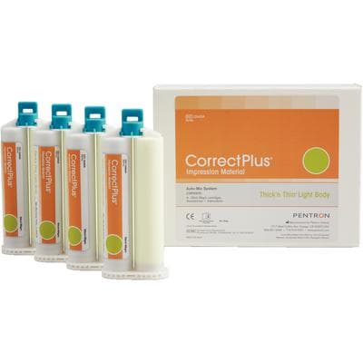 Correct Plus VPS Impression Material, Thick'n Thin Light Body, Regular Set, Unflavored, 50 ml Cartridges, 4/Pk, Q34GA thumbnail 11