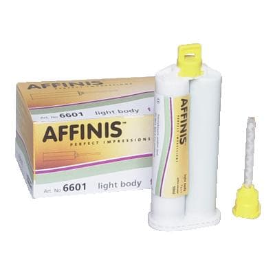 Affinis A-Silicone Wash Impression Material, Light Body, Fast Set, 50 ml Cartridges, Light Blue, 2/Pk with 12 Mixing Tips, C6601 thumbnail 15