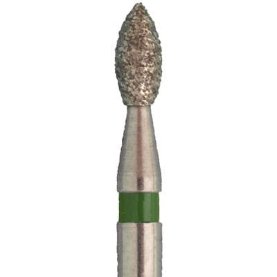 Meisinger Singles Disposable Diamond Bur FG, Pointed Football #1916C, Coarse, 1.6mm Diameter, 3.5mm Length, Green Ring, Sterile, 25/Bx thumbnail 5