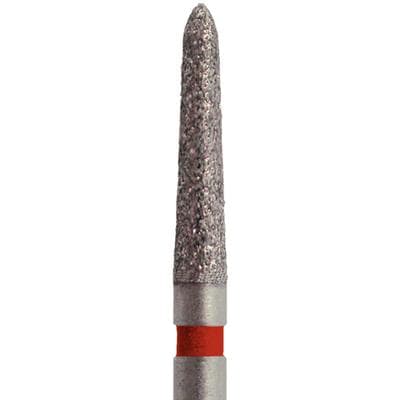 Meisinger Singles Disposable Diamond Bur, FG, Torpedo Tapered, #1716.8F, 1.6 mm, Fine, Red, 25/Pk thumbnail 7