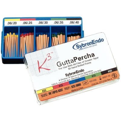 K3/K3XF Gutta Percha Points, 0.06 Taper, Assorted Sizes #20-40, 50/Pk, 825-0600 thumbnail 16