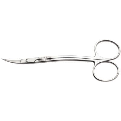 Nordent 314 LaGrange Surgical Scissors, Curved, One Serrated Blade, Stainless Steel, 4-1/2" (115 mm) thumbnail 8