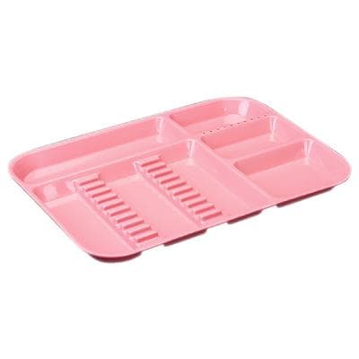 Plasdent Divided Set-Up Tray Size B (Ritter), Coral, Plastic, 13-1/2" x 9-5/8" x 7/8", 300BD6 thumbnail 6