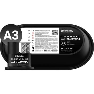 SprintRay Ceramic Crown Resin, Shade A3, Single-Unit Capsules, 4 mL, 3/Pk thumbnail 5