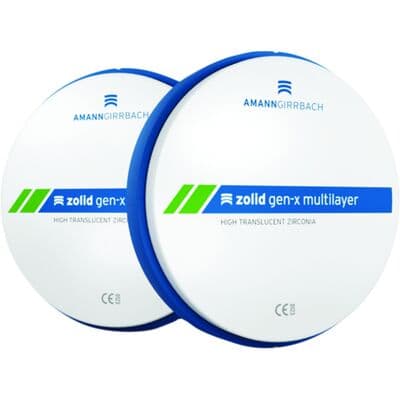 Zolid Gen-X Multilayer Preshaded HT+ Zirconia CAD/CAM Disc, Shade A2, 98 x 16 mm, Each thumbnail 6