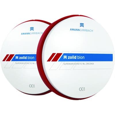Zolid Bion 3D Zirconia CAD/CAM Disc, BL2, 98 x 20 mm, F, 1/Each thumbnail 3