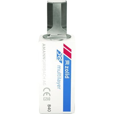 Zolid DRS Multilayer Zirconia CAD/CAM Milling Blocks, Shade C2, B40 DR Mandrel, 3/Pkg thumbnail 3
